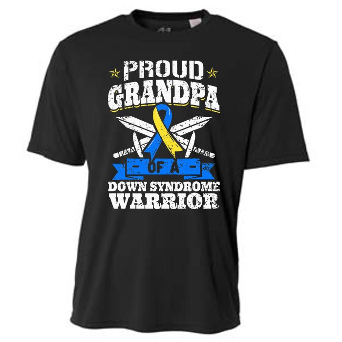 Proud Grandpa Of A Down Syndrome Warrior Downs Granddad Cooling Performance Crew T-Shirt