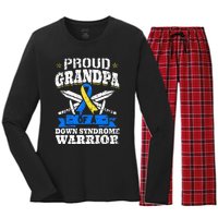 Proud Grandpa Of A Down Syndrome Warrior Downs Granddad Women's Long Sleeve Flannel Pajama Set 