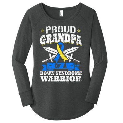 Proud Grandpa Of A Down Syndrome Warrior Downs Granddad Women's Perfect Tri Tunic Long Sleeve Shirt