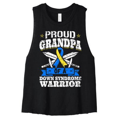 Proud Grandpa Of A Down Syndrome Warrior Downs Granddad Women's Racerback Cropped Tank