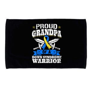 Proud Grandpa Of A Down Syndrome Warrior Downs Granddad Microfiber Hand Towel