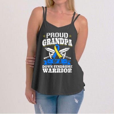 Proud Grandpa Of A Down Syndrome Warrior Downs Granddad Women's Strappy Tank