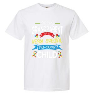 Proud Grandparent Of A Very Special Ausome Autistic Cool Gift Garment-Dyed Heavyweight T-Shirt