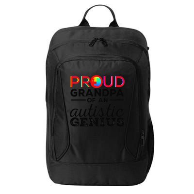 Proud Grandpa Of An Autistic Genius Autism Awareness City Backpack