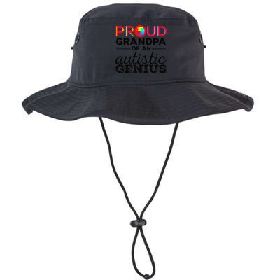 Proud Grandpa Of An Autistic Genius Autism Awareness Bucket Hat