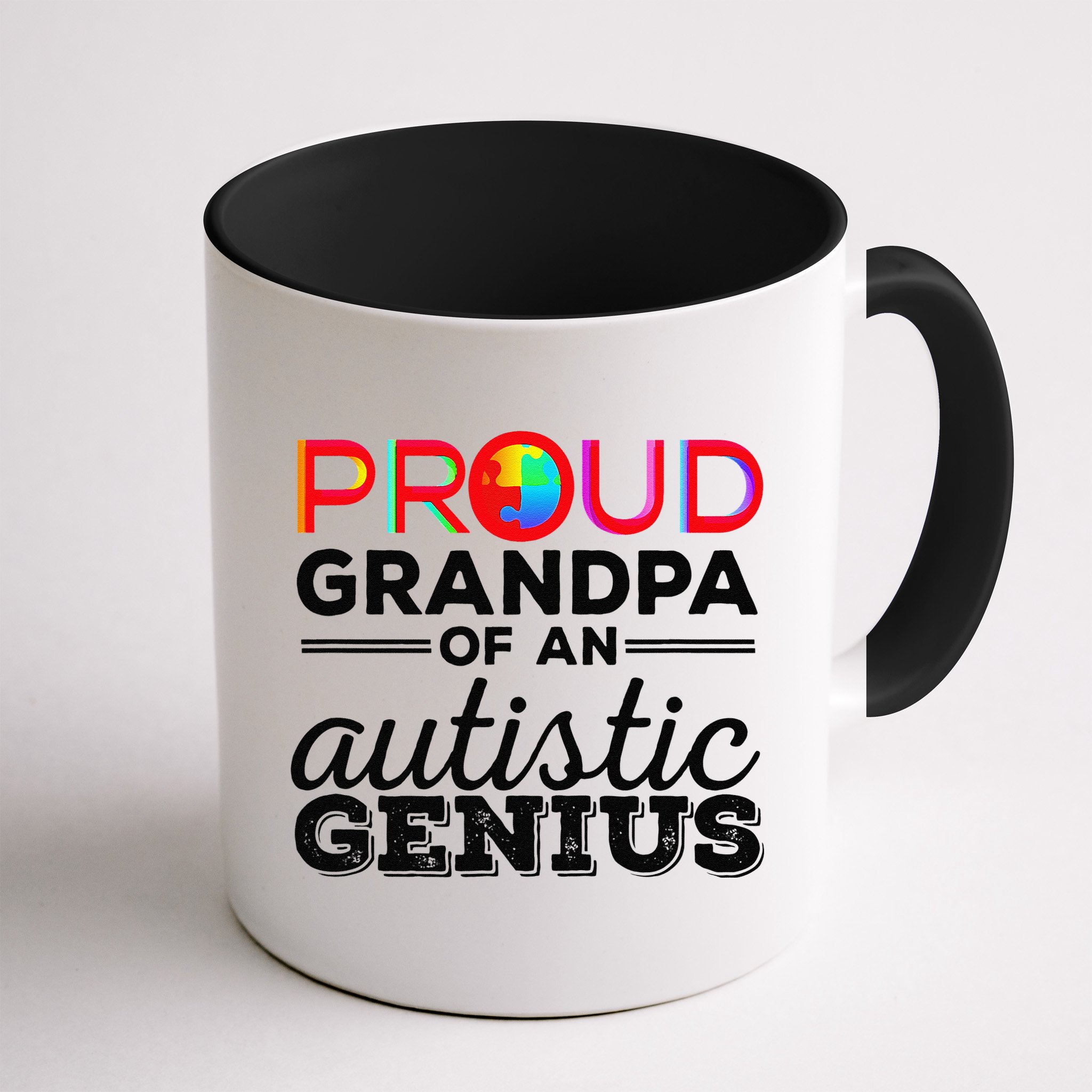 Proud Grandpa Of An Autistic Genius Autism Awareness Mug
