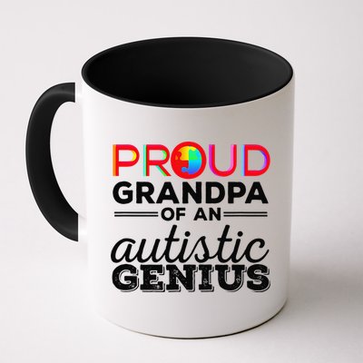 Proud Grandpa Of An Autistic Genius Autism Awareness Mug