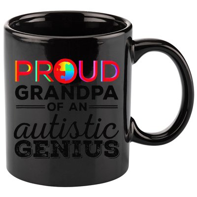 Proud Grandpa Of An Autistic Genius Autism Awareness 11oz C Handle Ceramic Mug