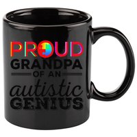 Proud Grandpa Of An Autistic Genius Autism Awareness 11oz C Handle Ceramic Mug
