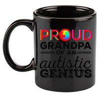 Proud Grandpa Of An Autistic Genius Autism Awareness 11oz C Handle Ceramic Mug