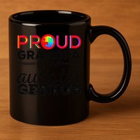 Proud Grandpa Of An Autistic Genius Autism Awareness 11oz C Handle Ceramic Mug