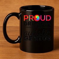 Proud Grandpa Of An Autistic Genius Autism Awareness 11oz C Handle Ceramic Mug