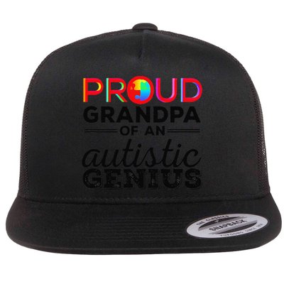 Proud Grandpa Of An Autistic Genius Autism Awareness Flatbill Hat