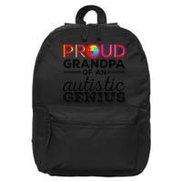 Proud Grandpa Of An Autistic Genius Autism Awareness 16 in Basic Backpack