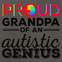 Proud Grandpa Of An Autistic Genius Autism Awareness Cotton Canvas Backpack