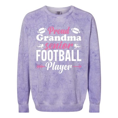 Proud Grandma Of A Senior Football Player Colorblast Crewneck Sweatshirt