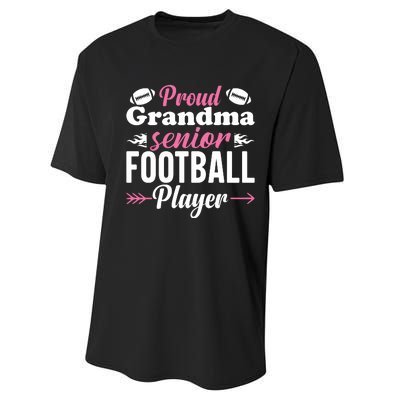 Proud Grandma Of A Senior Football Player Performance Sprint T-Shirt