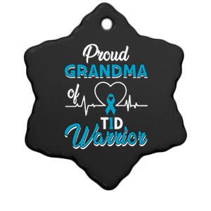 Proud Grandma Of A T1D Warrior Diabetic Diabetes Awareness Ceramic Star Ornament