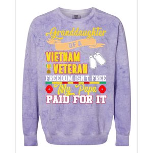 Proud Granddaughter Of Vietnam Veteran Freedom Isn't Free Colorblast Crewneck Sweatshirt