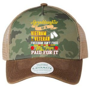 Proud Granddaughter Of Vietnam Veteran Freedom Isn't Free Legacy Tie Dye Trucker Hat