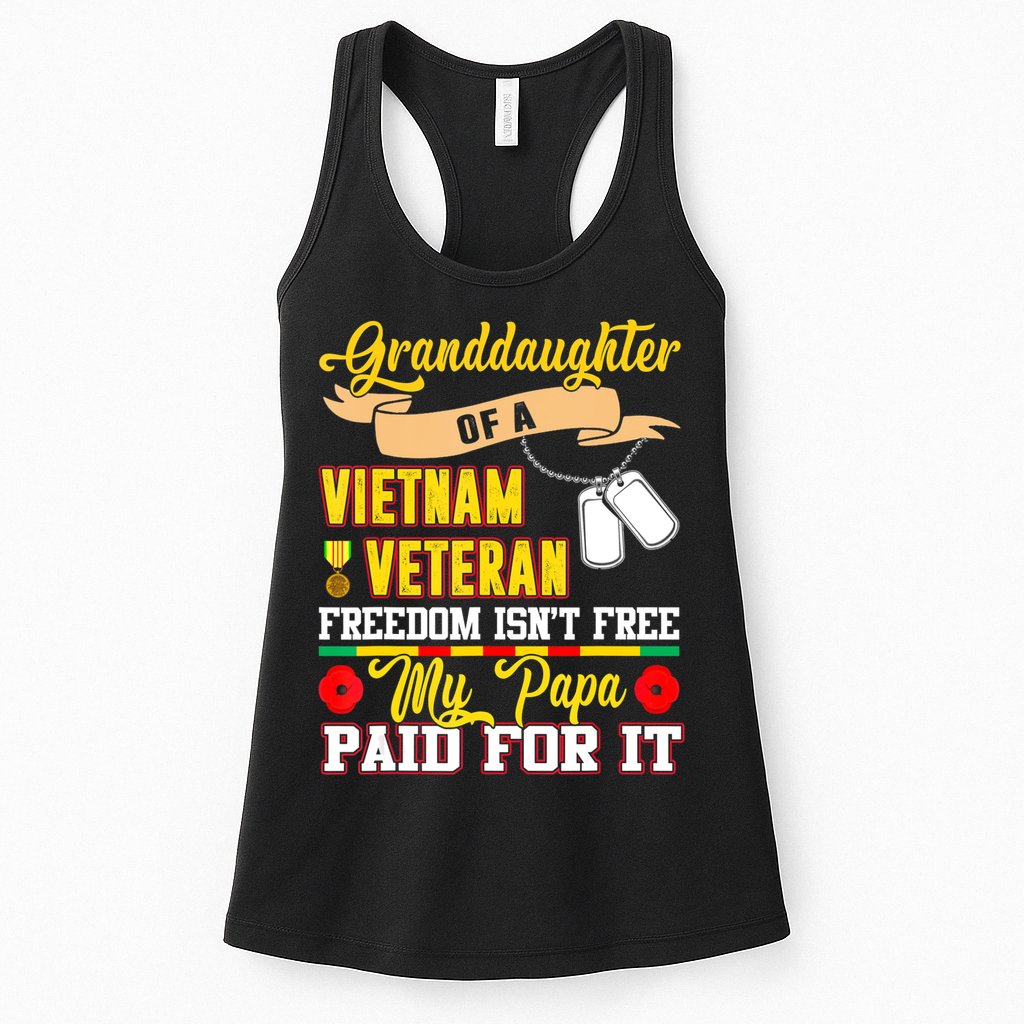 Proud Granddaughter Of Vietnam Veteran Freedom Isn't Free Womens Tank Top