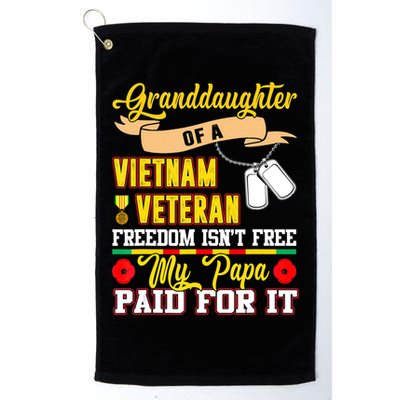 Proud Granddaughter Of Vietnam Veteran Freedom Isn't Free Golf Towel
