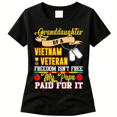 Proud Granddaughter Of Vietnam Veteran Freedom Isn't Free Womens T-Shirt