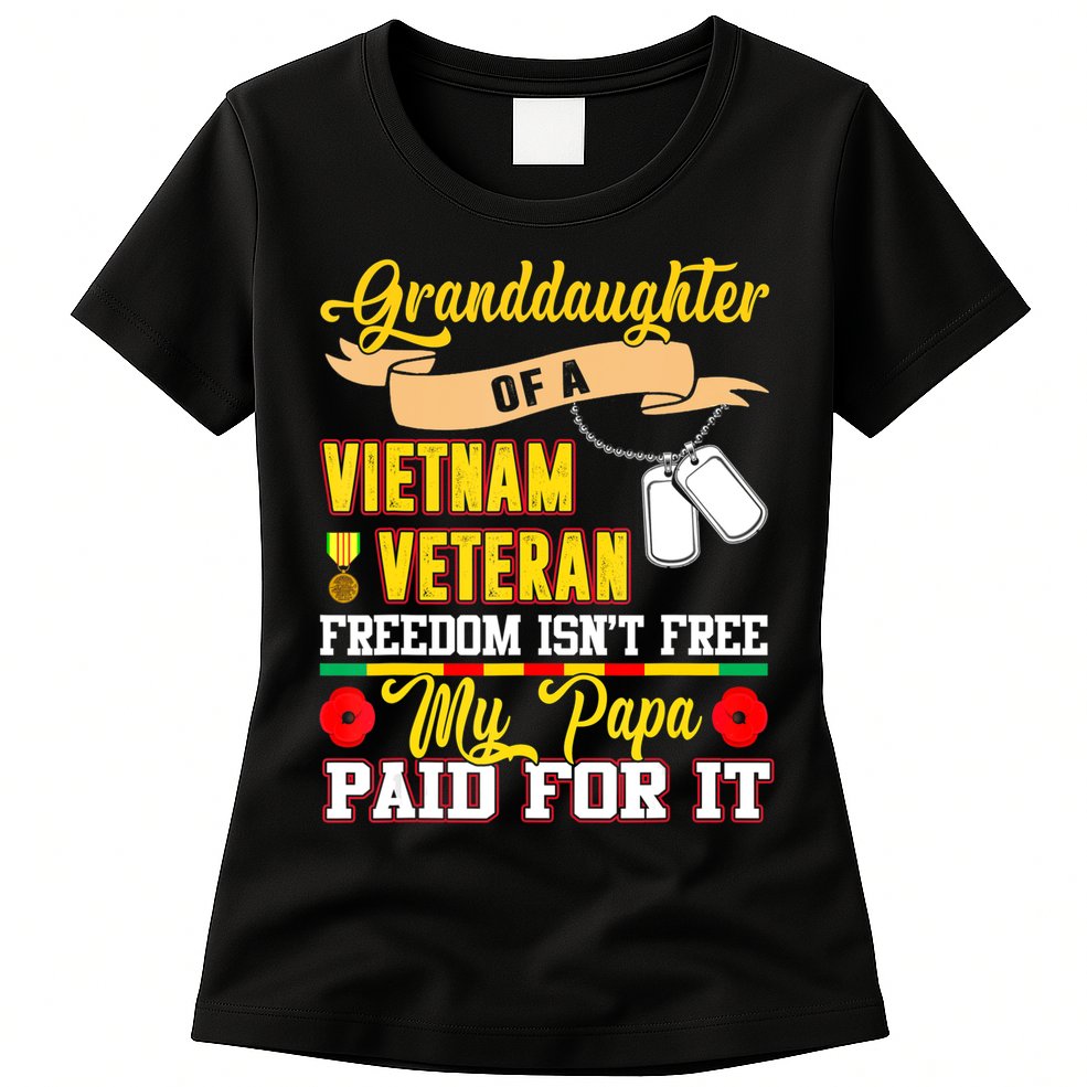 Proud Granddaughter Of Vietnam Veteran Freedom Isn't Free Womens T-Shirt