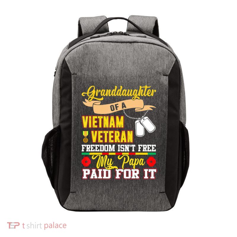 Proud Granddaughter Of Vietnam Veteran Freedom Isn't Free Vector Backpack