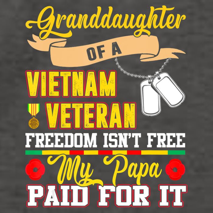 Proud Granddaughter Of Vietnam Veteran Freedom Isn't Free Vector Backpack