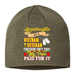 Proud Granddaughter Of Vietnam Veteran Freedom Isn't Free Sustainable Beanie