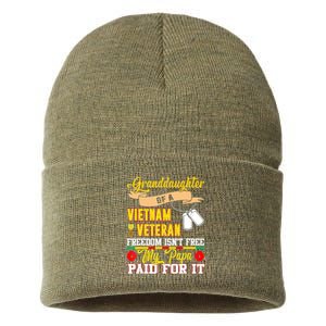 Proud Granddaughter Of Vietnam Veteran Freedom Isn't Free Sustainable Knit Beanie