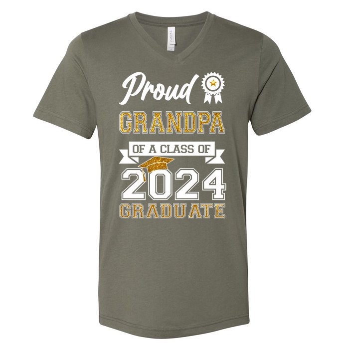 Proud Grandpa Of The Class Of 2024 Graduate V-Neck T-Shirt