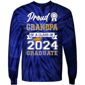 Proud Grandpa Of The Class Of 2024 Graduate Tie-Dye Long Sleeve Shirt