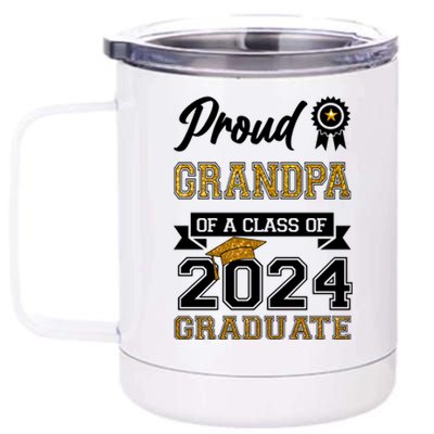 Proud Grandpa Of The Class Of 2024 Graduate 12 oz Stainless Steel Tumbler Cup