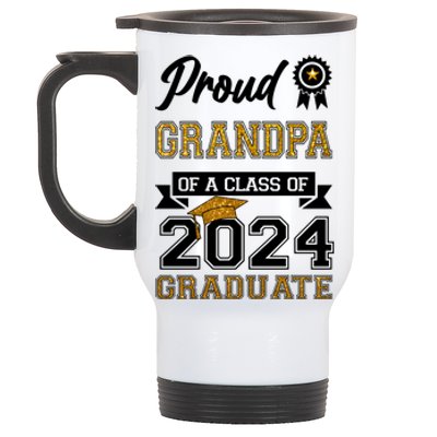 Proud Grandpa Of The Class Of 2024 Graduate Stainless Steel Travel Mug