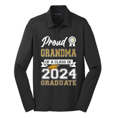 Proud Grandma Of The Class Of 2024 Graduate Silk Touch Performance Long Sleeve Polo