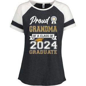 Proud Grandma Of The Class Of 2024 Graduate Enza Ladies Jersey Colorblock Tee