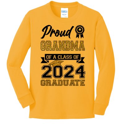 Proud Grandma Of The Class Of 2024 Graduate Kids Long Sleeve Shirt