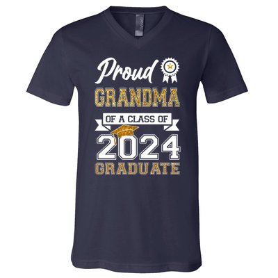 Proud Grandma Of The Class Of 2024 Graduate V-Neck T-Shirt