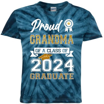 Proud Grandma Of The Class Of 2024 Graduate Kids Tie-Dye T-Shirt