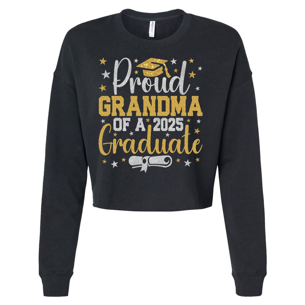 Proud Grandma Of A Class Of 2025 Graduate Graduation Nana Cropped Pullover Crew