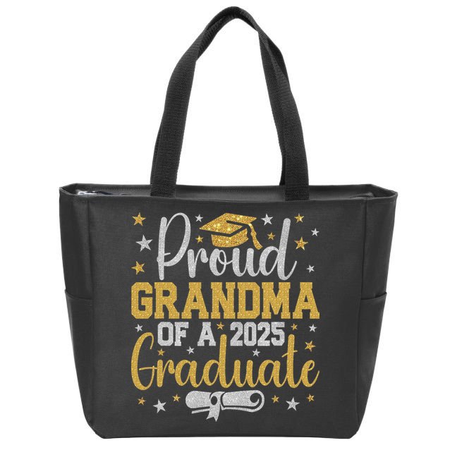 Proud Grandma Of A Class Of 2025 Graduate Graduation Nana Zip Tote Bag