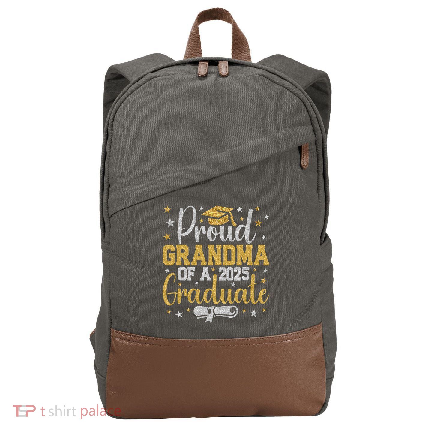 Proud Grandma Of A Class Of 2025 Graduate Graduation Nana Cotton Canvas Backpack