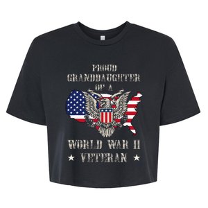 Proud Granddaughter Of A Wwii Veteran Bella+Canvas Jersey Crop Tee