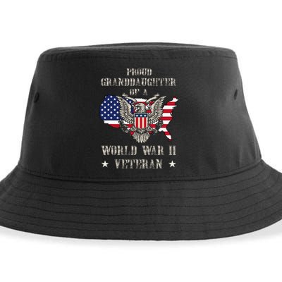 Proud Granddaughter Of A Wwii Veteran Sustainable Bucket Hat