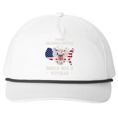 Proud Granddaughter Of A Wwii Veteran Snapback Five-Panel Rope Hat