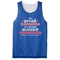 Proud Grandma Of An Awesome Grandson Gift Mesh Reversible Basketball Jersey Tank