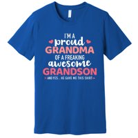 Proud Grandma Of An Awesome Grandson Gift Premium T-Shirt