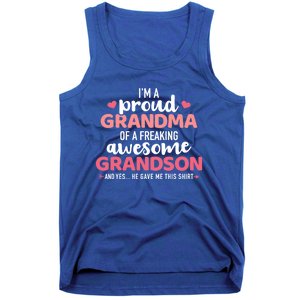 Proud Grandma Of An Awesome Grandson Gift Tank Top